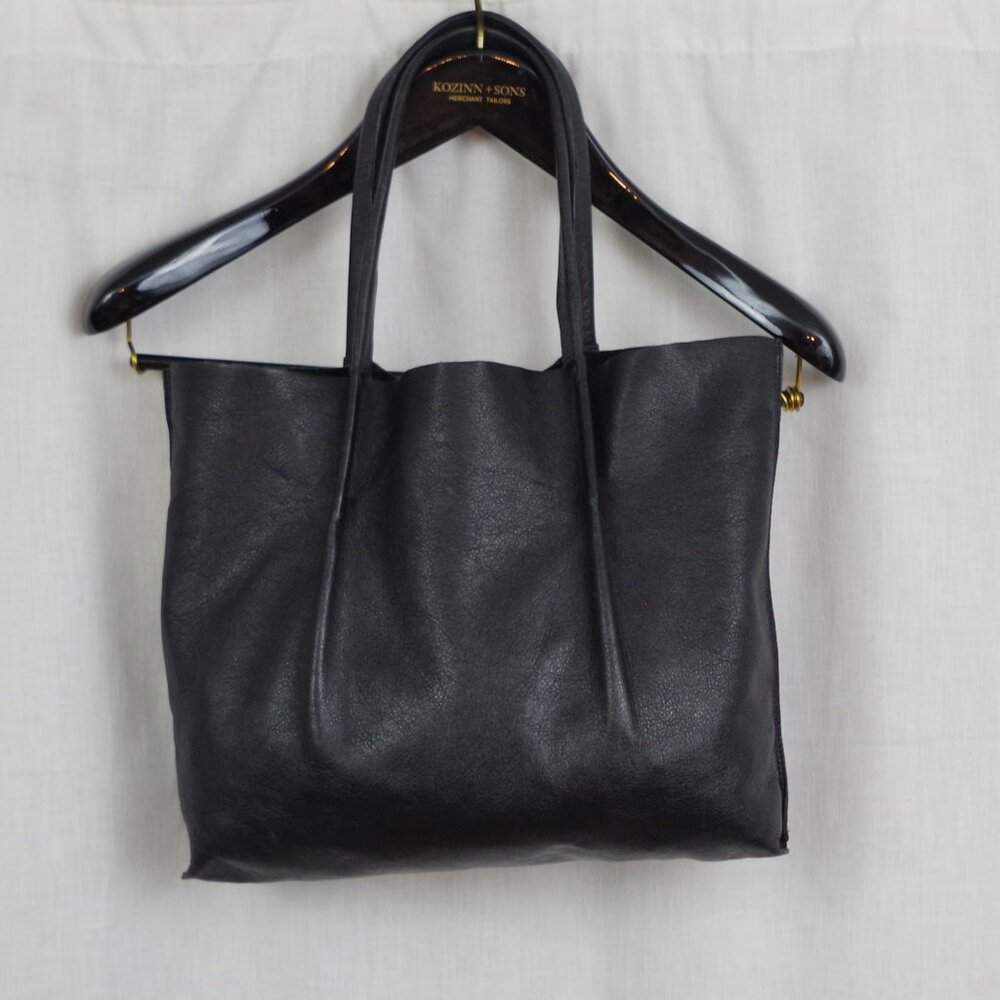 Eileen Fisher vintage black leather tote bag - precious!